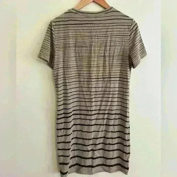 Theory Continuous Stripe Crew Neck Short Sleeve Knit Dress Size Small Pima Cotto - Picture 3 of 5